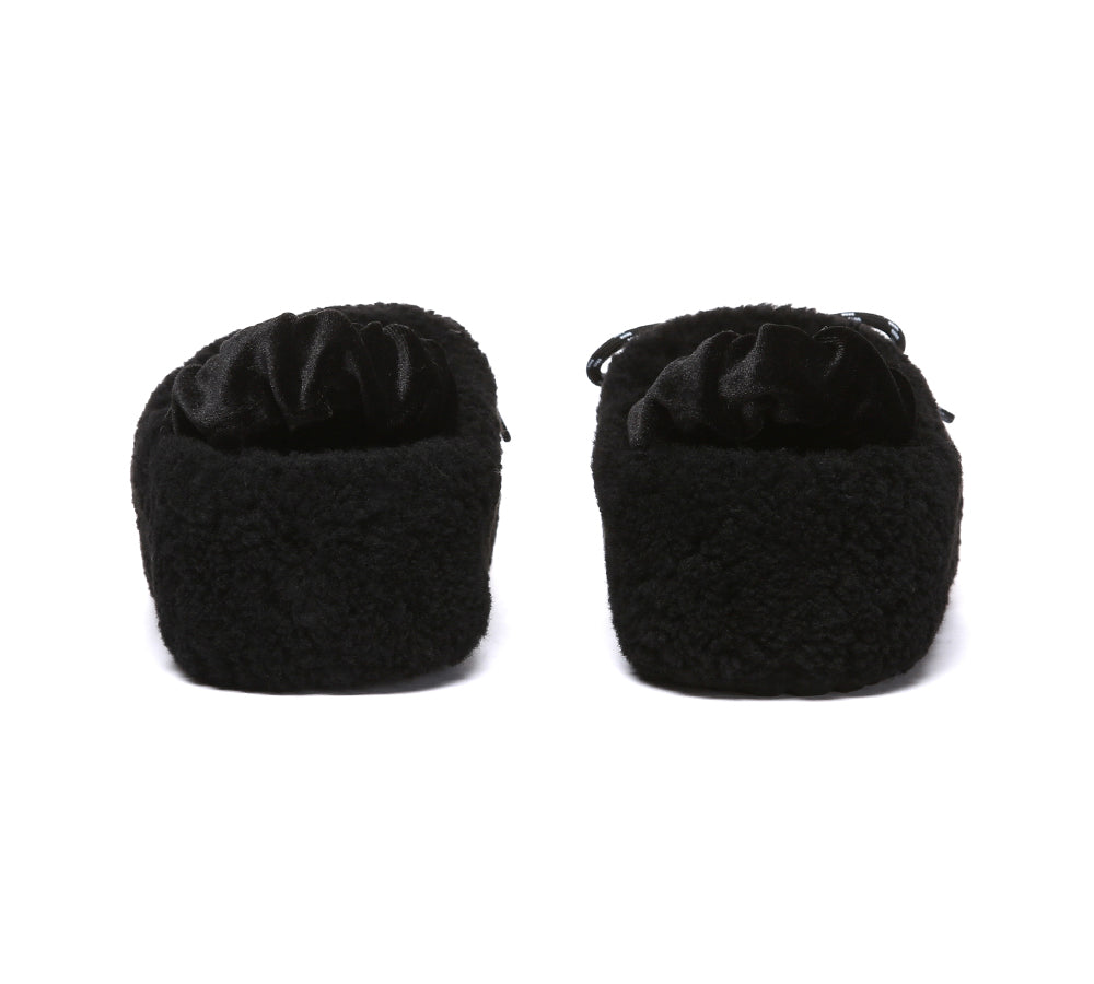 UGG Slippers Women Curly Sheepskin Wool Slingback Barrett