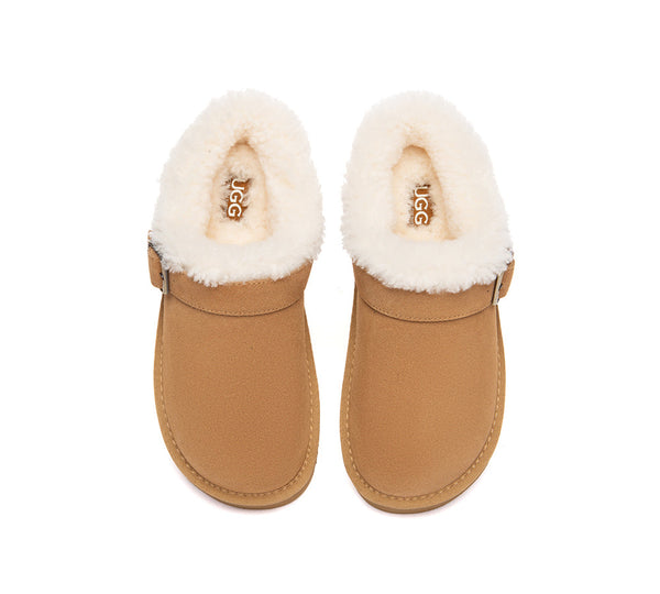 AUSTRALIAN SHEPHERD® UGG Slippers Sheepskin Wool Adjustable Strap Ankle Trim Pulsey UGG AUSTRALIAN SHEPHERD