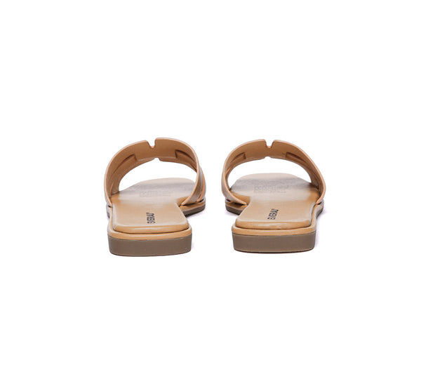 Women Leather Woven Flat Slides Bolita