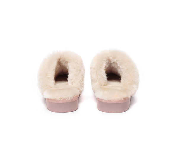 EVERAU® UGG Slippers Sheepskin Wool Suede Scuff Muffin - UGG EXPRESS