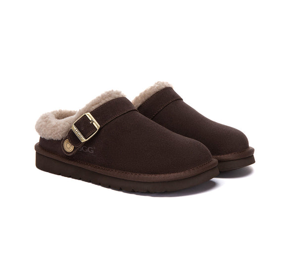 AUSTRALIAN SHEPHERD® UGG Slippers Sheepskin Wool Adjustable Strap Ankle Trim Pulsey UGG AUSTRALIAN SHEPHERD