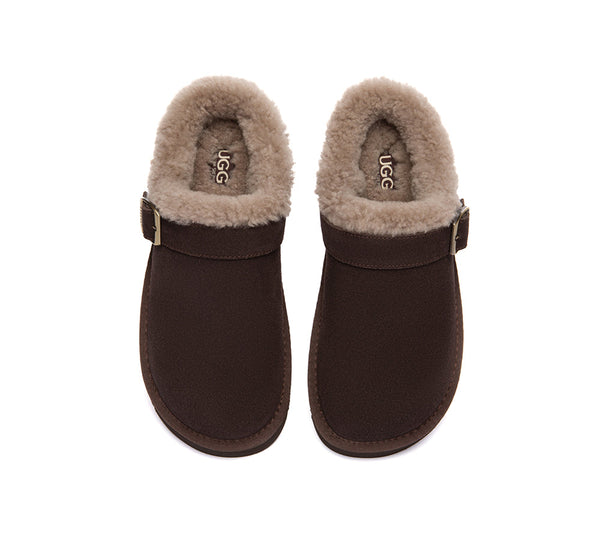 AUSTRALIAN SHEPHERD® UGG Slippers Sheepskin Wool Adjustable Strap Ankle Trim Pulsey UGG AUSTRALIAN SHEPHERD