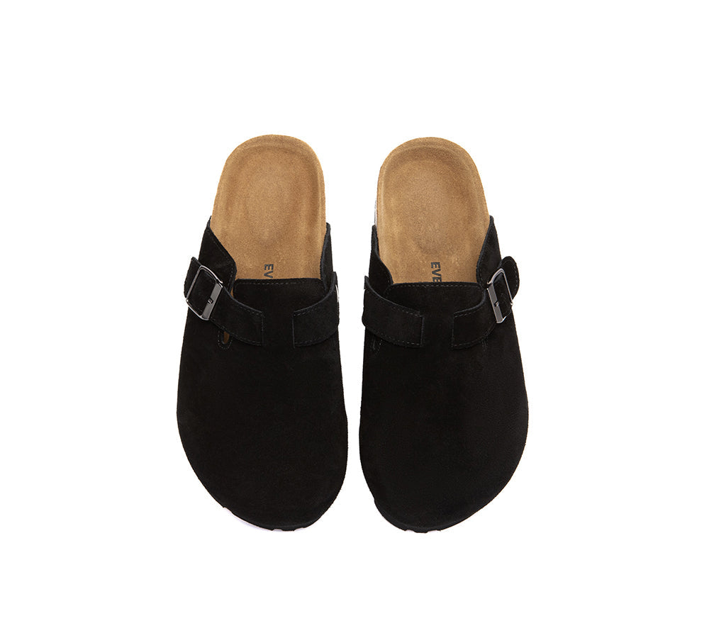 EVERAU® Men Adjustable Buckled Straps Slip-on Flat Sandal Slides Large Size Mason EVERAU
