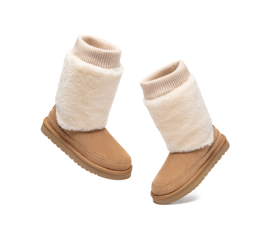 AUSTRALIAN SHEPHERD® UGG Boots Women Sheepskin Wool Collar Short Millen UGG AUSTRALIAN SHEPHERD