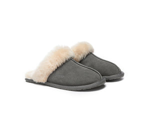 EVERAU® UGG Slippers Sheepskin Wool Suede Scuff Rosa - UGG EXPRESS
