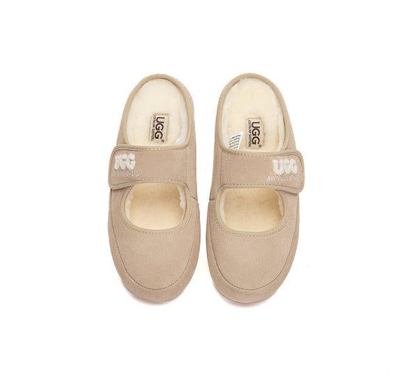 AUSTRALIAN SHEPHERD® UGG Slippers Sheepskin Wool Adjustable Strap Mary Jane Velly UGG AUSTRALIAN SHEPHERD
