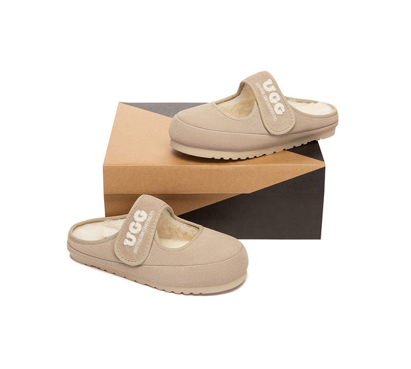 AUSTRALIAN SHEPHERD® UGG Slippers Sheepskin Wool Adjustable Strap Mary Jane Velly UGG AUSTRALIAN SHEPHERD