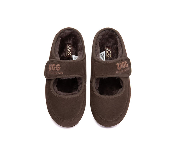 AUSTRALIAN SHEPHERD® UGG Slippers Sheepskin Wool Adjustable Strap Mary Jane Velly UGG AUSTRALIAN SHEPHERD