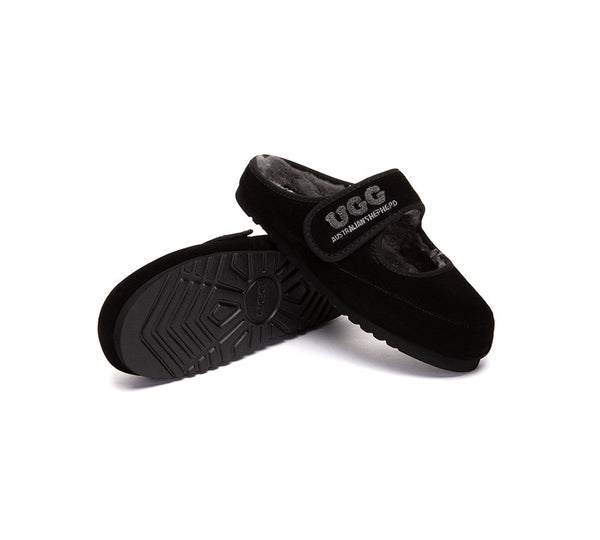 AUSTRALIAN SHEPHERD® UGG Slippers Sheepskin Wool Adjustable Strap Mary Jane Velly UGG AUSTRALIAN SHEPHERD