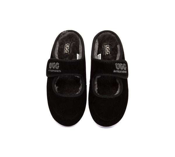 AUSTRALIAN SHEPHERD® UGG Slippers Sheepskin Wool Adjustable Strap Mary Jane Velly UGG AUSTRALIAN SHEPHERD