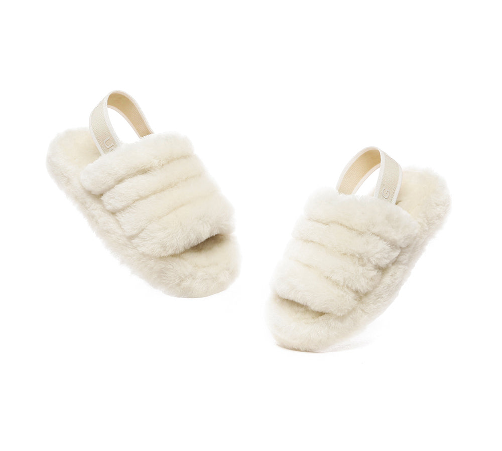 Kids Slingback Fluffy Slides Puffy