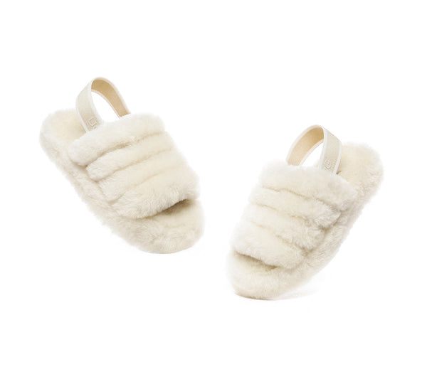 Kids Slingback Fluffy Slides Puffy