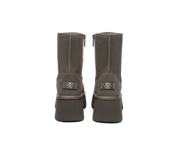 UGG Boots Short Zipper Chunky Platform Yuana