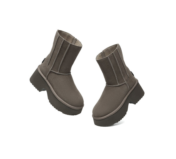 UGG Boots Short Zipper Chunky Platform Yuana