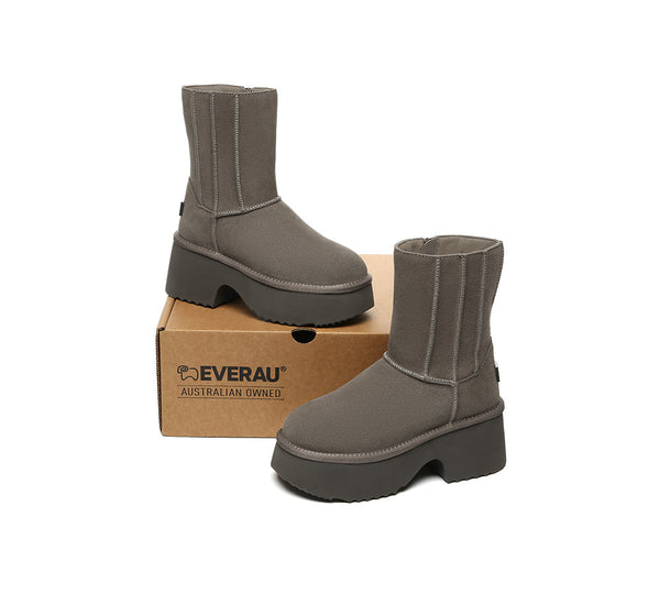 UGG Boots Short Zipper Chunky Platform Yuana