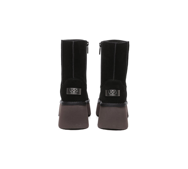 UGG Boots Short Zipper Chunky Platform Yuana