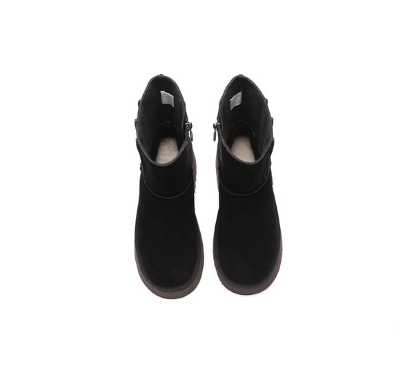 UGG Boots Short Zipper Chunky Platform Yuana