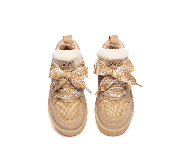 AUSTRALIAN SHEPHERD® Kids UGG Boots Sheepskin Wool Lace Up Platform Sneakers Parkyr UGG AUSTRALIAN SHEPHERD