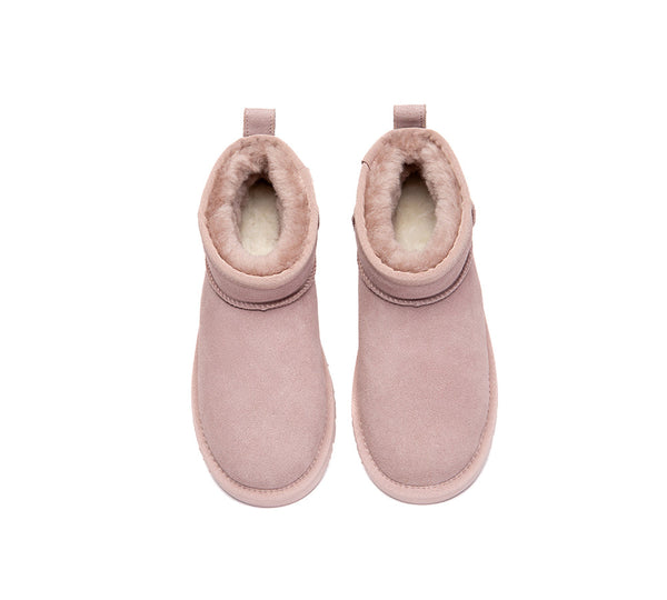 UGG Boots Unisex Sheepskin Wool Ultra Mini Ankle Boots Julia