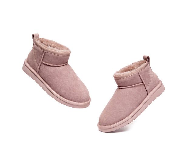 UGG Boots Unisex Sheepskin Wool Ultra Mini Ankle Boots Julia