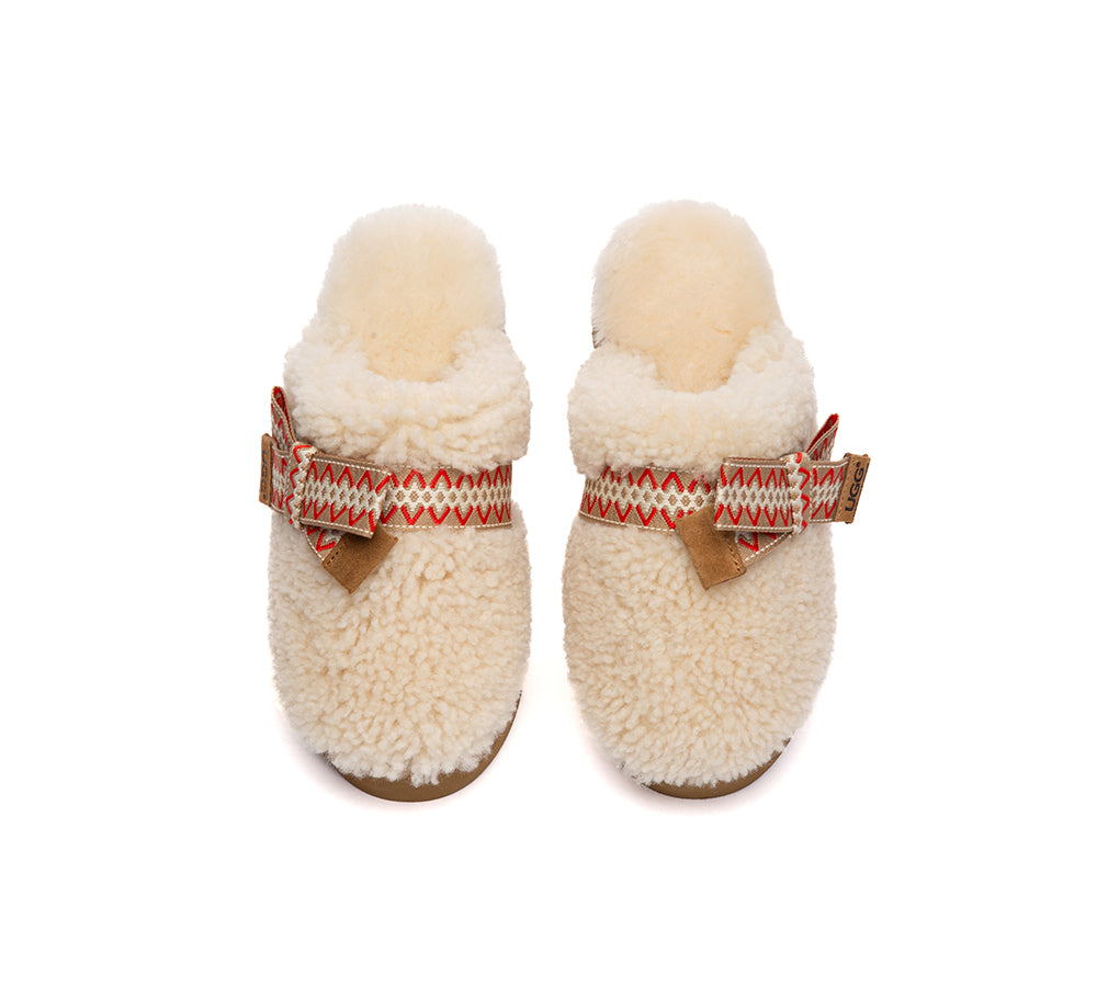 AUSTRALIAN SHEPHERD® UGG Slippers Women Sheepskin Wool Bow Platform Cecil UGG AUSTRALIAN SHEPHERD