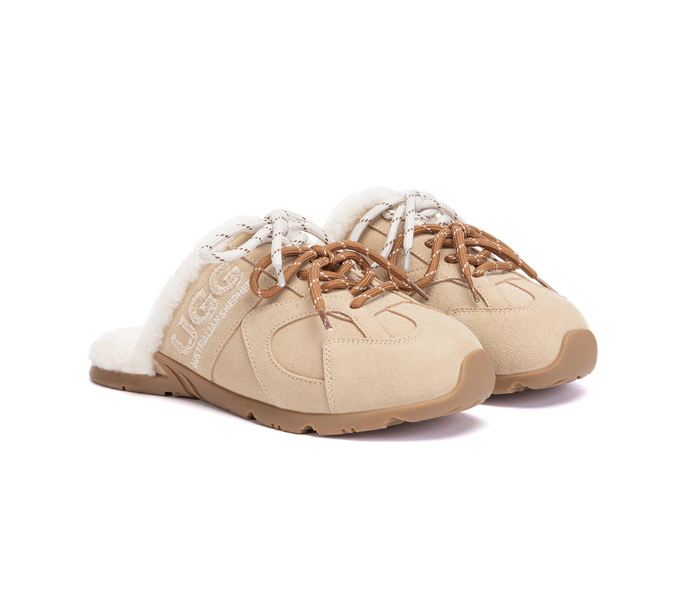 AUSTRALIAN SHEPHERD® UGG Sneakers Women Cow Suede Sheepskin Wool