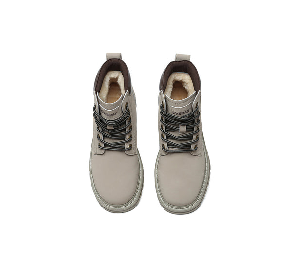 UGG Boots Women Leather Sheepskin Wool Lace Up Chunky Aubrey