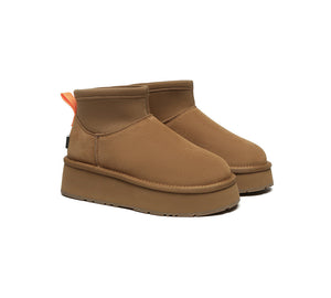 UGG Boots Women Sheepskin Wool Stretchy Ankle Mini Platform Ethel