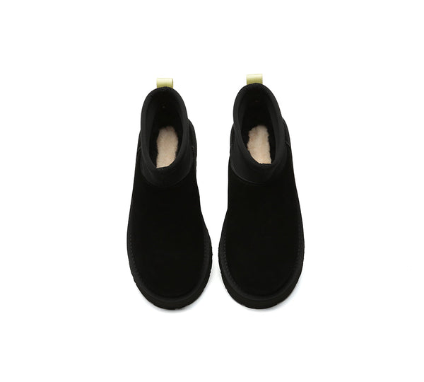 UGG Boots Women Sheepskin Wool Stretchy Ankle Mini Platform Ethel