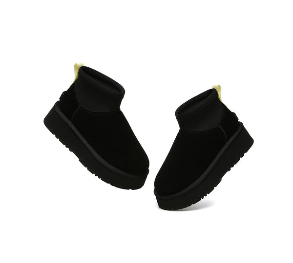 UGG Boots Women Sheepskin Wool Stretchy Ankle Mini Platform Ethel