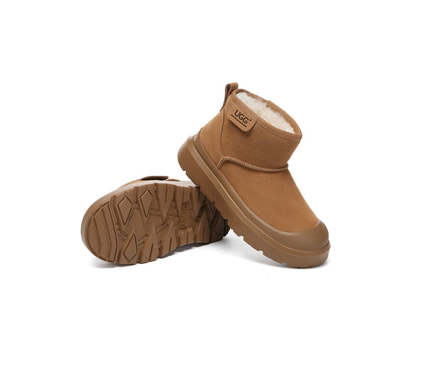 UGG Boots Sheepskin Wool Ankle Chunky Platform Harrison