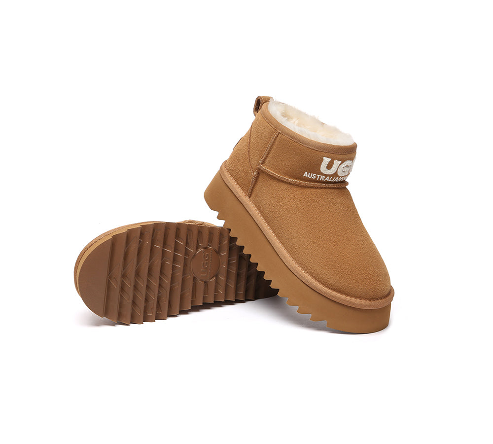 AUSTRALIAN SHEPHERD® UGG Boots Sheepskin Wool Ankle Platform Helia