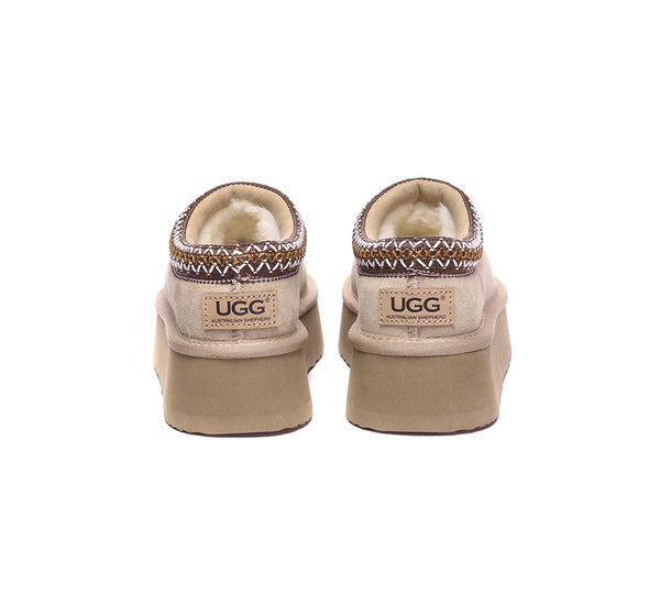 AUSTRALIAN SHEPHERD® UGG Slippers Sheepskin Wool Ankle Platform Tazzy Hippie - UGG EXPRESS