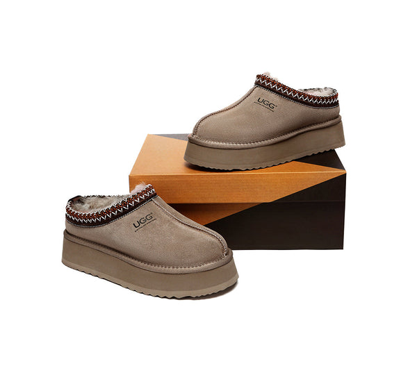 AUSTRALIAN SHEPHERD® UGG Slippers Sheepskin Wool Ankle Platform Tazzy Ventus - UGG EXPRESS