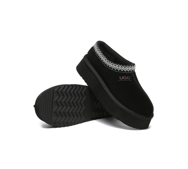 AUSTRALIAN SHEPHERD® UGG Slippers Sheepskin Wool Ankle Platform Tazzy Hippie - UGG EXPRESS