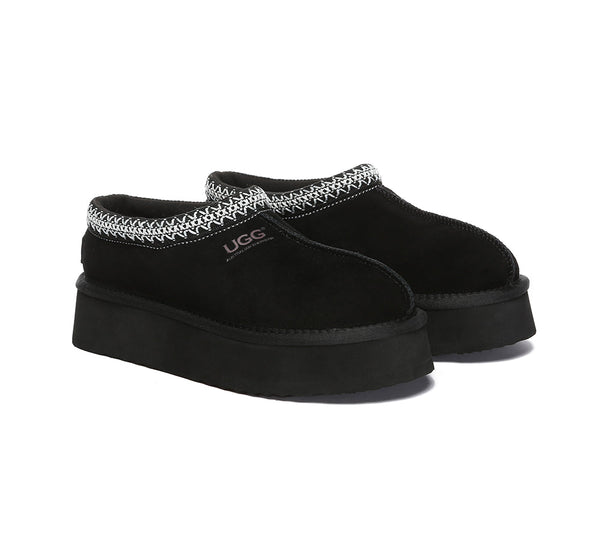 AUSTRALIAN SHEPHERD® UGG Slippers Sheepskin Wool Ankle Platform Tazzy Hippie - UGG EXPRESS