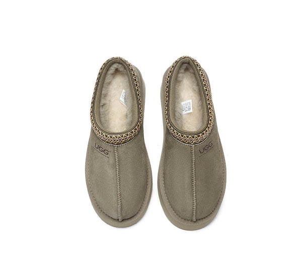 AUSTRALIAN SHEPHERD® UGG Slippers Sheepskin Wool Ankle Platform Tazzy Hippie - UGG EXPRESS