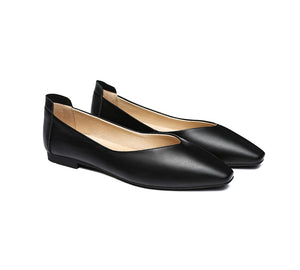 EVERAU® Women Leather Pointed Toe Ballet Flats Everly - UGG EXPRESS