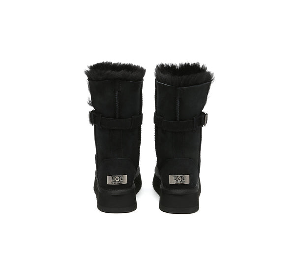 3-Way Style UGG Boots Women Sheepskin Wool Platform Short Valerie