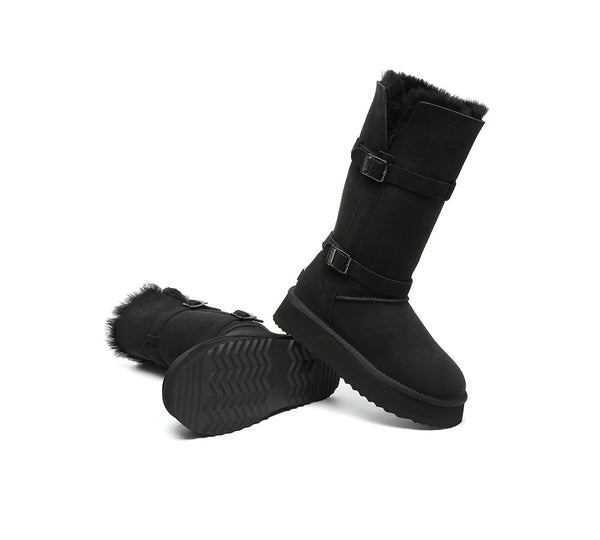 UGG Boots Women Sheepskin Wool Knee High Platform Tall Valerie