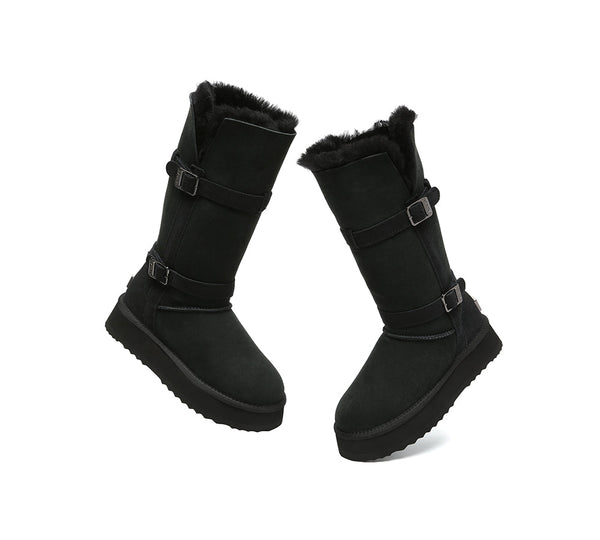UGG Boots Women Sheepskin Wool Knee High Platform Tall Valerie