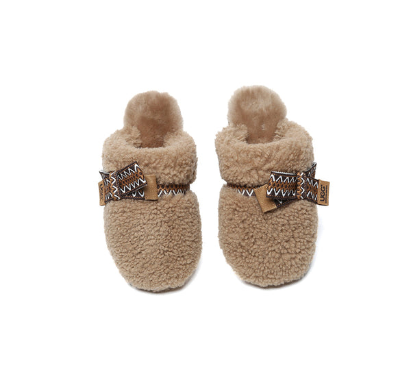 UGG Slippers Women Sheepskin Wool Bow Cecil