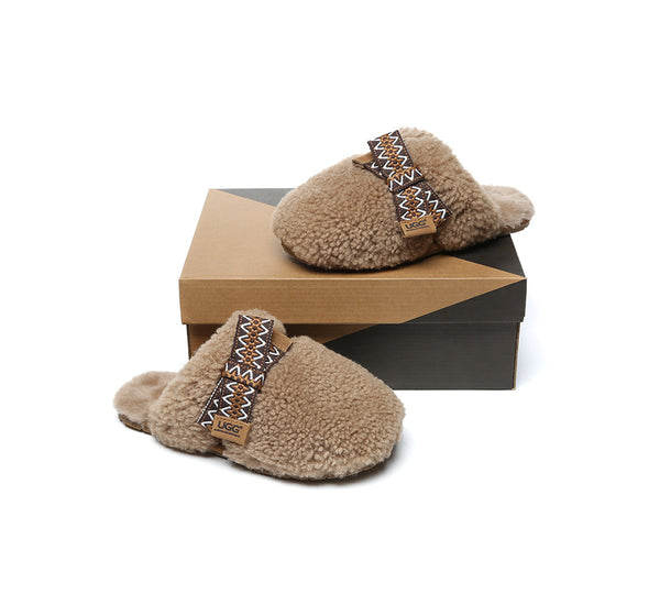 UGG Slippers Women Sheepskin Wool Bow Cecil