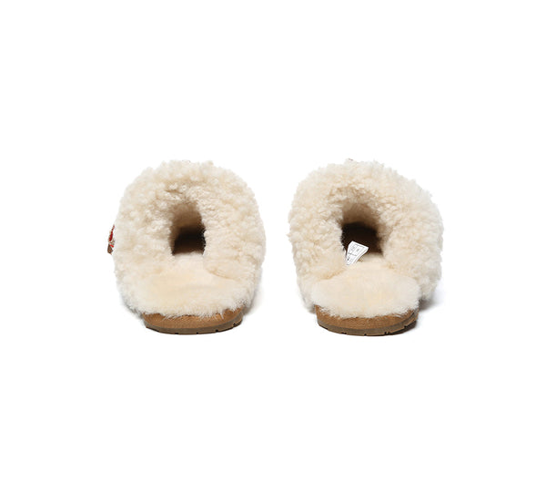 UGG Slippers Women Sheepskin Wool Bow Cecil