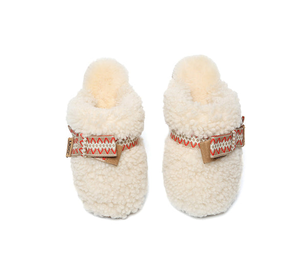 UGG Slippers Women Sheepskin Wool Bow Cecil