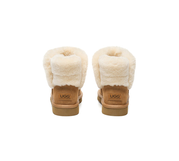 UGG Boots Sheepskin Wool Shearling Lined Ankle Mini Oatha