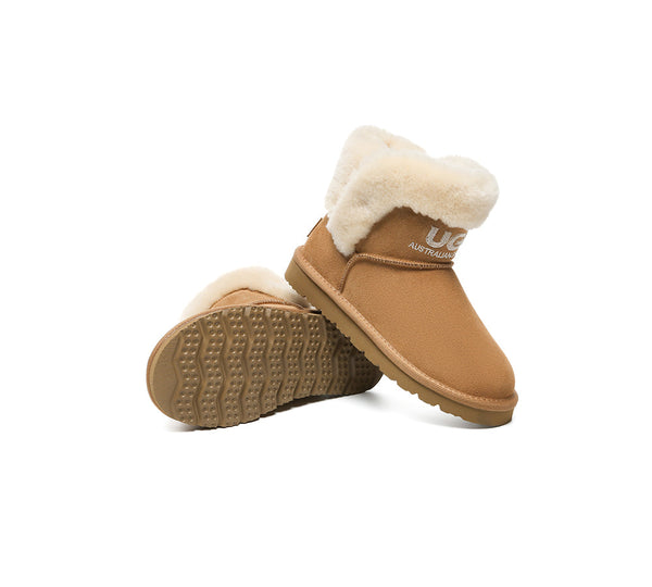 UGG Boots Sheepskin Wool Shearling Lined Ankle Mini Oatha