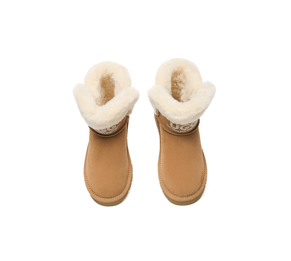 UGG Boots Sheepskin Wool Shearling Lined Ankle Mini Oatha