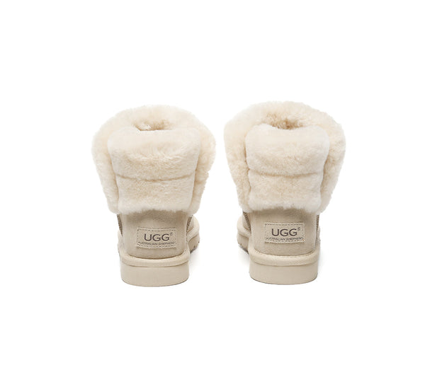 UGG Boots Sheepskin Wool Shearling Lined Ankle Mini Oatha