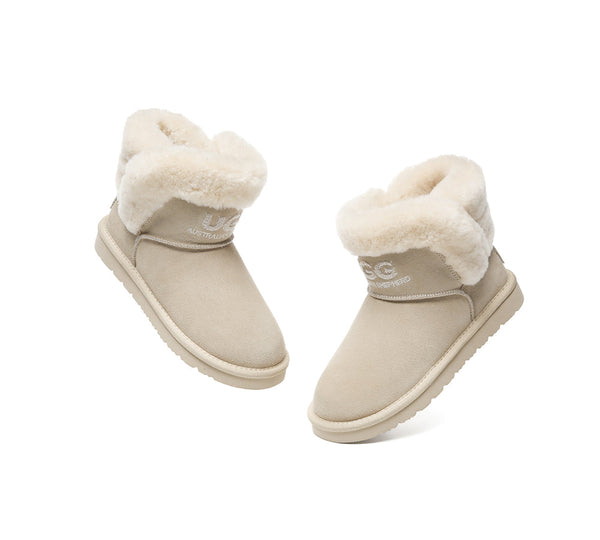 UGG Boots Sheepskin Wool Shearling Lined Ankle Mini Oatha